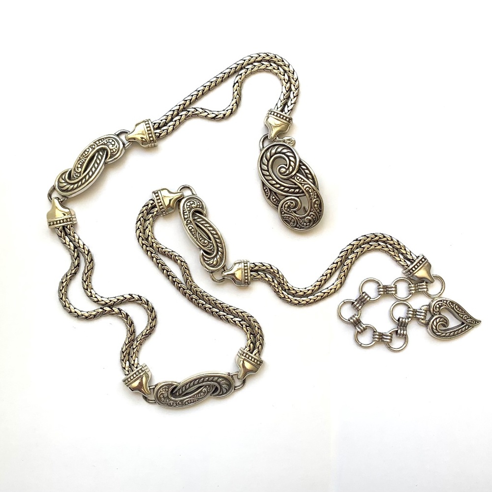 BRIGHTON, vintage silvertone chain belt
